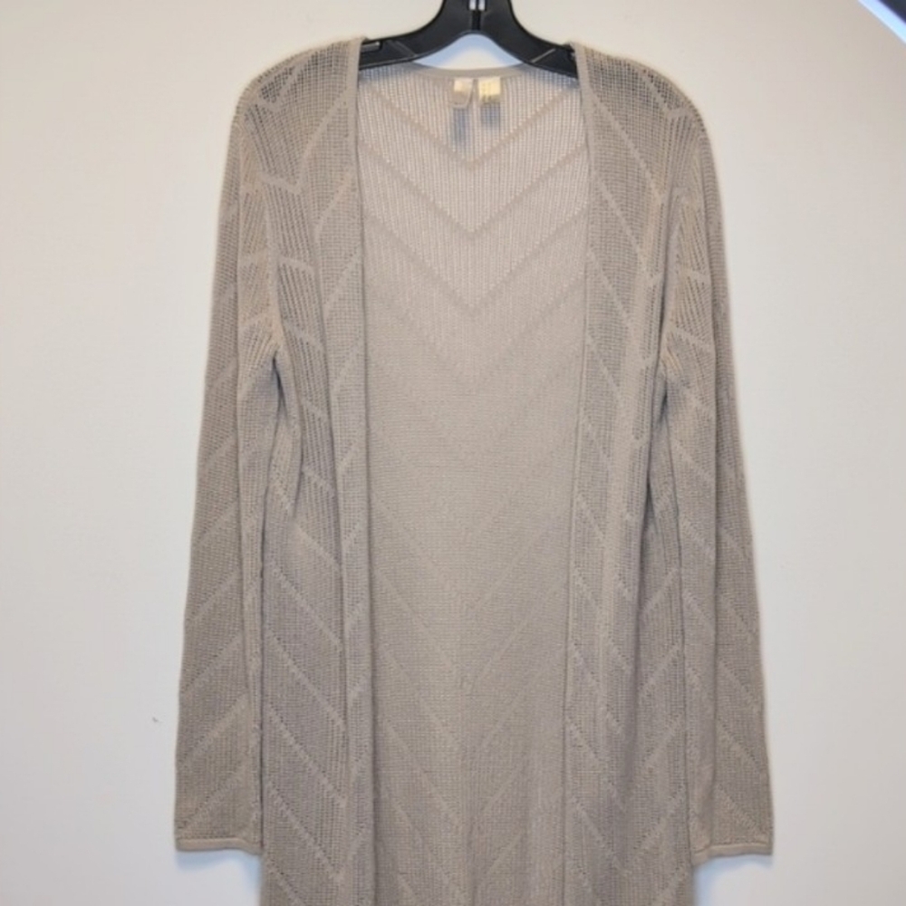 Forever 21 Longline Knit Maxi Cardigan Beige M - Picture 4 of 6